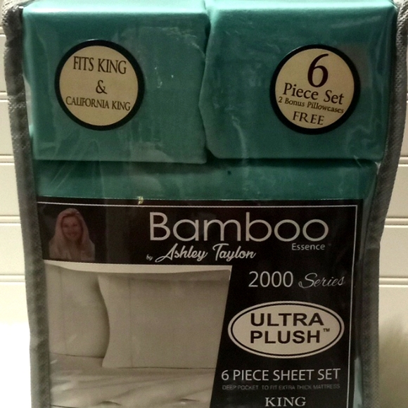 Bamboo Essence King Size Apple Green- 6 Piece Sheet Set - Picture 4 of 10